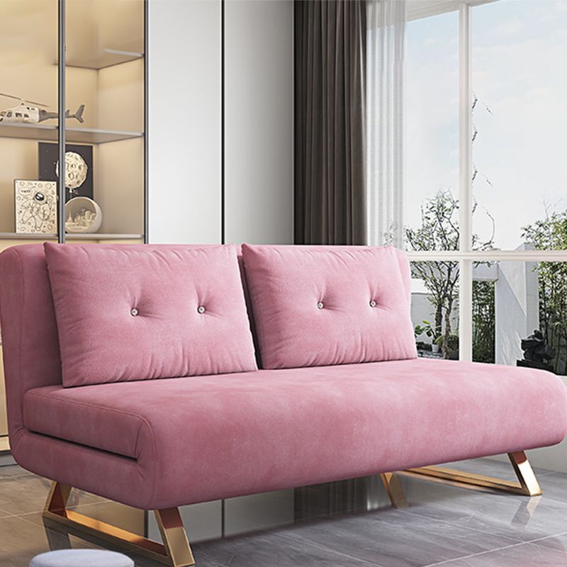 Cadre de futon pliable glamour avec canapé-lit de Futon en velours de 31,5 "de largeur en rose