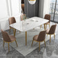 Scandinavian Kitchen Dining Room Set with Sintered Stone Top and Metal Base Dining Furniture Clearhalo 'Dining Room Sets' 'Dining Tables & Seating' 'dining_room_set' 'Furniture' 'furniture_dining_room_set' 'Kitchen & Dining Furniture' 'kitchen&dining_furn' 'kitchen' 1200x1200_26a7e0d5-8cd7-401f-838e-0a13b17bc037