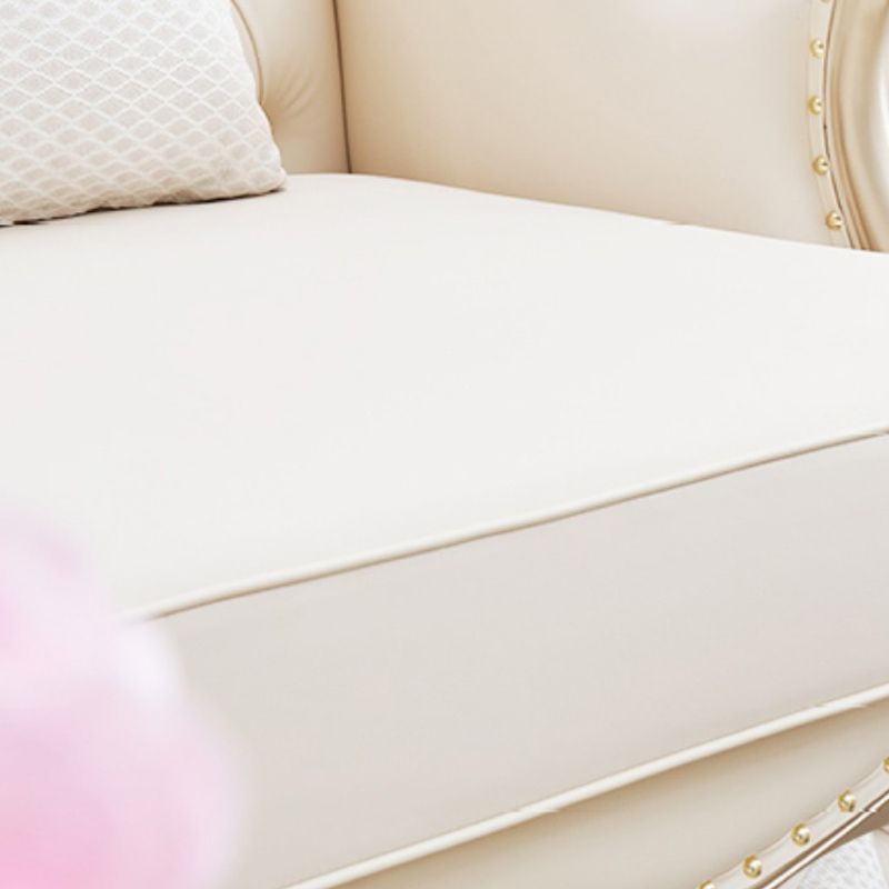 38.18" Tall Nailhead Trim Sectional Sofa Sloped Arm Genuine Leather Sofa Clearhalo 'furn' 'furn_sectionals' 'Furniture' 'Living Room Furniture' 'Sectionals' 1200x1200_26a84e08-bfac-411c-8cd4-11ff8bc14709