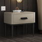 Mesa de noche moderna del gabinete de la cama y de cuero falso, 20 "L x 16" W x 18.5 "H