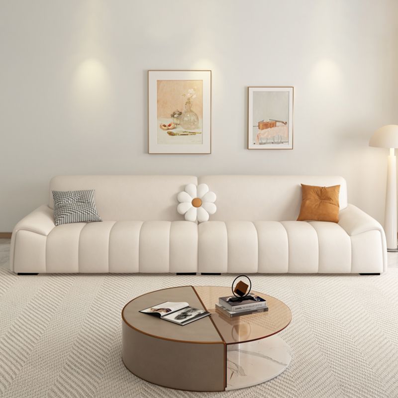 Genuine Leather Cream Sofa Modern 30.7" H Pillow Top Arm Sofa Clearhalo 'furn' 'furn_sofas' 'Furniture' 'Living Room Furniture' 'Sofa' 'sofas' 1200x1200_26a8c0d2-b673-4099-8c54-b377ac05f0c7