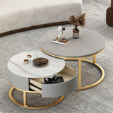 Slate Top Coffee Cocktail Table Frame Coffee or End Table with Drawe Clearhalo 'Coffee & Accent Tables' 'Coffee Tables' 'coffee_tables' 'furn' 'furn_coffee_tables' 'Furniture' 'Living Room Furniture' 1200x1200_26aa2c30-55cc-4f8f-833c-3dad5b939ee7