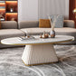 Glam Metal and Slate Cocktail Table Pedestal Coffee Table for Living Room Clearhalo 'Coffee & Accent Tables' 'Coffee Tables' 'coffee_tables' 'furn' 'furn_coffee_tables' 'Furniture' 'Living Room Furniture' 1200x1200_26abf7bc-a160-4e46-a68f-5d6e6a892d84