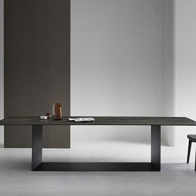 Metal Traditional Luxury Rectangle Table Sintered Stone Dining Table for Home Clearhalo ' dining_table' 'Dining Tables & Seating' 'Dining Tables' 'furn' 'furn_dining_table' 'Furniture' 'furniture_dining_table' 'Kitchen & Dining Furniture' 'kitchen&dining_furn' 'kitchen' 'kitchen_dining_table' 1200x1200_26abf984-8c10-4d16-9e24-3768b823e781