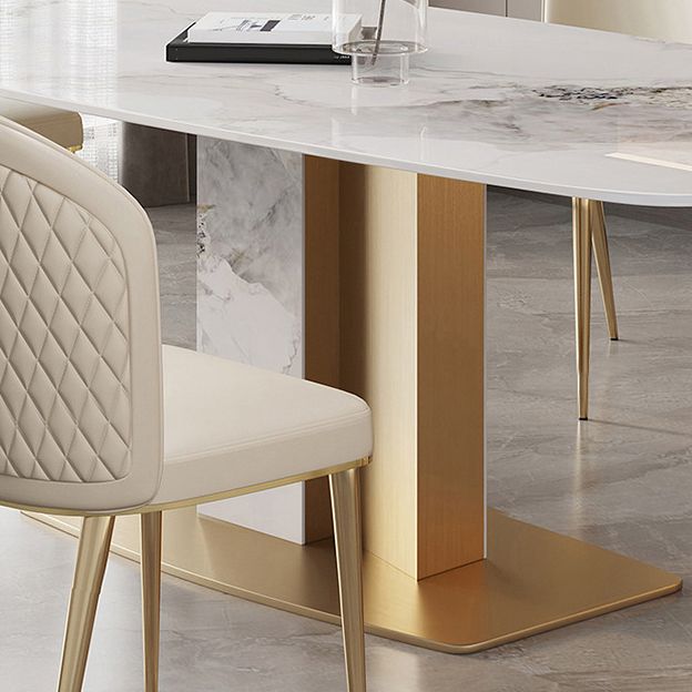 Luxury Sintered Stone Top Dining Set Rectangle 1/2/5/7 Pieces Kitchen Table with Chairs Clearhalo 'Dining Room Sets' 'Dining Tables & Seating' 'dining_room_set' 'furn' 'furn_dining_room_set' 'Furniture' 'furniture_dining_room_set' 'Kitchen & Dining Furniture' 1200x1200_26ac7c8b-4f6d-4fca-bce8-4dcb85b76b28