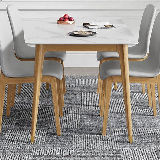 Rectángulo 4 patas Mesa de lujo Table fija con piedra sinterizada