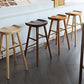 Modern Armless Backless Counter Stool Pine Wood Cafe Bar Stool with Pedal
