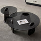 Glass Top Coffee Cocktail Table Black Coffee or End Table with 3 Legs