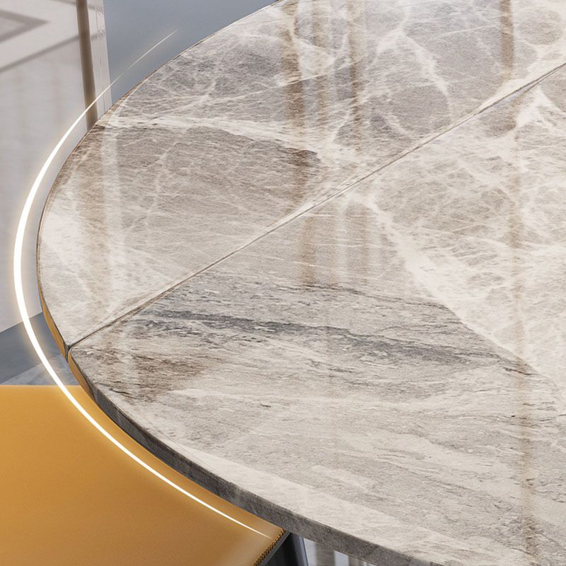 Table de pierre moderne ronde standard Tableau de salle à manger avec base de piédestal