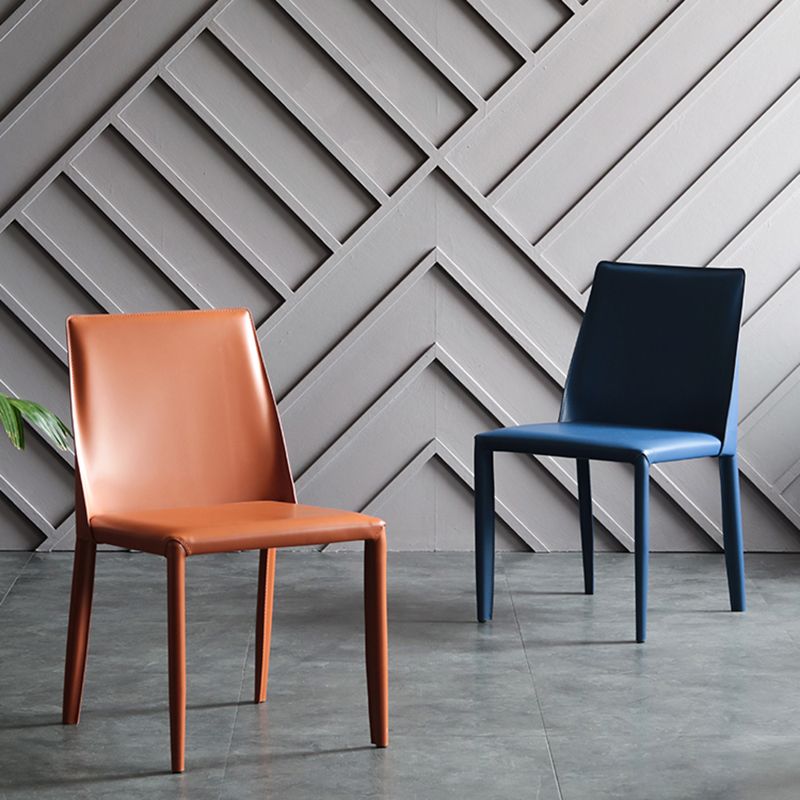 Modern Metal Dining Armless Chair Leather Dining Side Chair for Restaurant Use Clearhalo ' kitchen&dining_furn' 'Dining Chairs' 'Dining Tables & Seating' 'dining_chair' 'furn' 'furn_dining_chair' 'Furniture' 'furniture_dining_chair' 'Kitchen & Dining Furniture' 'kitchen' 1200x1200_26b34544-9229-484f-87c1-a4d80e676f0b
