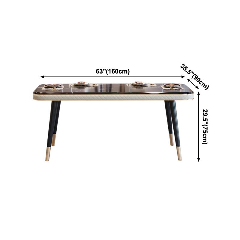 Rectangle Traditional Luxury Dining Table 4 Black Solid Wood Legs Table for Dining Room Clearhalo ' dining_table' 'Dining Tables & Seating' 'Dining Tables' 'furn' 'furn_dining_table' 'Furniture' 'furniture_dining_table' 'Kitchen & Dining Furniture' 'kitchen&dining_furn' 'kitchen' 'kitchen_dining_table' 1200x1200_26b3f840-64a8-47a2-b91e-127e9bde2a8c