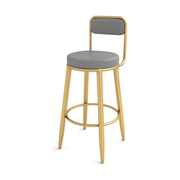 Tabouret de salle à manger gris rembourré