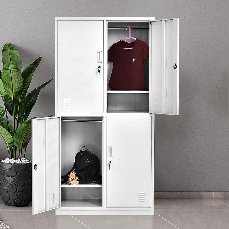 Modern grijze kast met scharnierende deuren metalen opbergkast voor badkamer