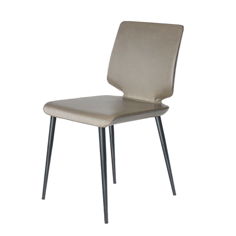 Contemporary Style Leather Dining Chairs Armless Solid Back Chair for Kitchen Clearhalo ' kitchen&dining_furn' 'Dining Chairs' 'Dining Tables & Seating' 'dining_chair' 'furn' 'furn_dining_chair' 'Furniture' 'furniture_dining_chair' 'Kitchen & Dining Furniture' 'kitchen' 1200x1200_26b77ade-ef17-4d50-aeb3-7b0fd437a975