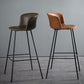 Modern Bucket Low Back Counter Chair Faux Leather Counter Bar Stool for Dining Room