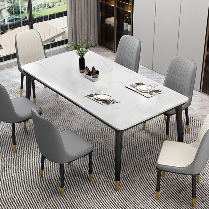 Modern Sintered Stone Top Table Rectangle Kitchen Dining Table with 4 Legs Base Clearhalo ' dining_table' 'Dining Tables & Seating' 'Dining Tables' 'furn' 'furn_dining_table' 'Furniture' 'furniture_dining_table' 'Kitchen & Dining Furniture' 'kitchen&dining_furn' 'kitchen' 'kitchen_dining_table' 1200x1200_26b986bf-774f-4fb7-af89-05d3be15161b