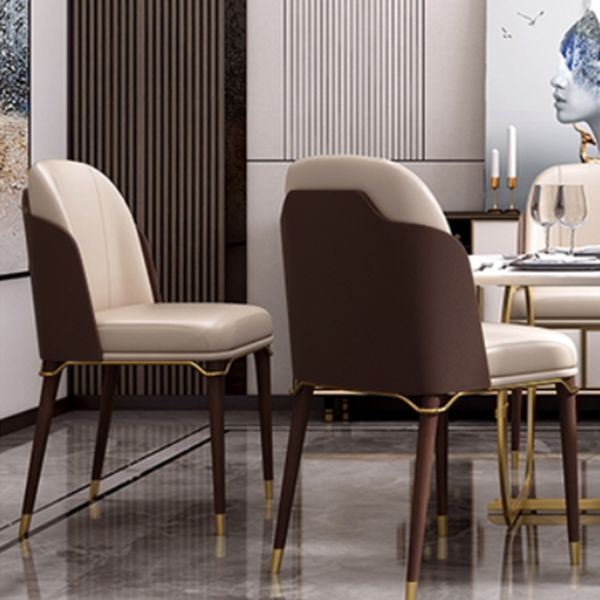 Armless Dining Chairs Glam Faux Leather Side Chairs for Dining Room Clearhalo 'Dining Chairs' 'Dining Tables & Seating' 'dining_chair' 'furn' 'furn_dining_chair' 'Furniture' 'furniture_dining_chair' 'Kitchen & Dining Furniture' 1200x1200_26ba2a82-324d-4373-8356-7ab80bda3888