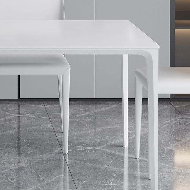 Sintered Stone Dining Table Industrial Style 4 Legs Base Rectangle Table for Home Clearhalo ' dining_table' 'Dining Tables & Seating' 'Dining Tables' 'furn' 'furn_dining_table' 'Furniture' 'furniture_dining_table' 'Kitchen & Dining Furniture' 'kitchen&dining_furn' 'kitchen' 'kitchen_dining_table' 1200x1200_26bae356-df42-43ba-ba63-ee5ed723b7f7