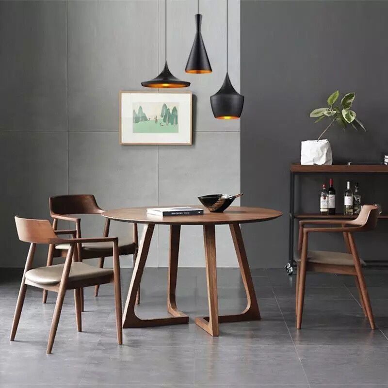 Solid Wood Double Pedestal Dinette Table Simplicity Dining Table Round for Home Clearhalo ' dining_table' 'Dining Tables & Seating' 'Dining Tables' 'furn' 'furn_dining_table' 'Furniture' 'furniture_dining_table' 'Kitchen & Dining Furniture' 'kitchen&dining_furn' 'kitchen' 'kitchen_dining_table' 1200x1200_26bb0e09-2d04-4d8a-8a57-7fe957aae325