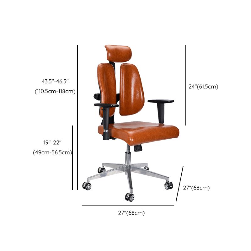 Silla de escritorio moderna Silla ejecutiva de cuero Silla con respaldo alto en marrón