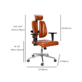 Modern Desk Chair Leather Executive Chair High-Back Chair in Brown