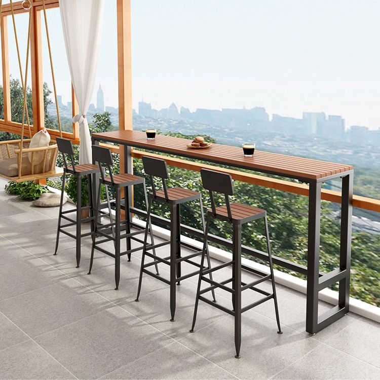 Set tavolo da bar moderno in legno di recupero da 1/2/5 pezzi per sala da pranzo