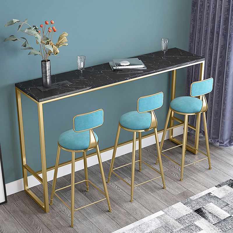 Tabouret de comptoir de dos de dos de dos glamour sans arme avec coussin et pédale pour balcon