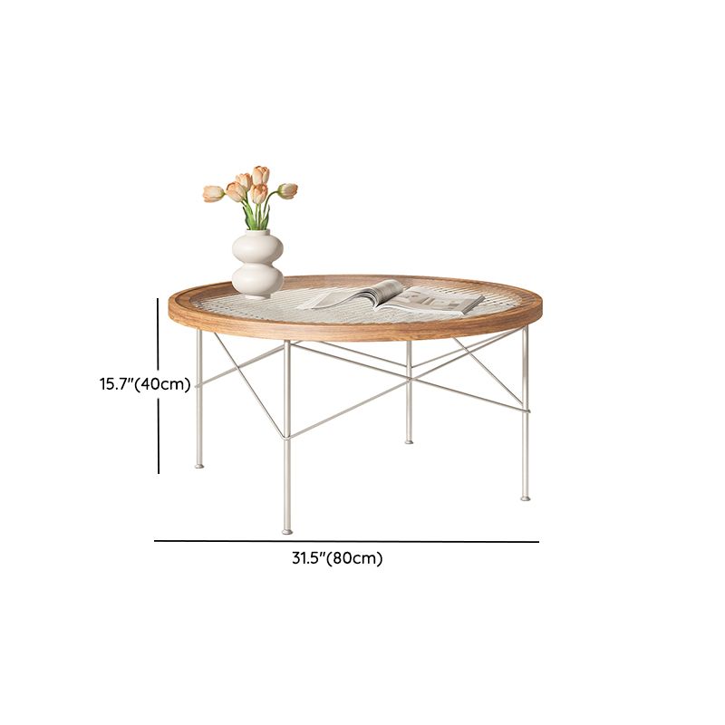 Tropical Style Glass Coffee Table Round 4 Legs Cocktail Table Clearhalo 'Coffee & Accent Tables' 'Coffee Tables' 'coffee_tables' 'furn' 'furn_coffee_tables' 'Furniture' 'Living Room Furniture' 1200x1200_26bcb39e-59a4-49ee-8d64-006a351d6c1f
