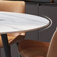 Modern Style Sintered Stone Dining Table White Round Drop-Leaf Table for Home Use Clearhalo ' dining_table' 'Dining Tables & Seating' 'Dining Tables' 'furn' 'furn_dining_table' 'Furniture' 'furniture_dining_table' 'Kitchen & Dining Furniture' 'kitchen&dining_furn' 'kitchen' 'kitchen_dining_table' 1200x1200_26bd07d0-00a5-4c38-b29a-0cc58581a430