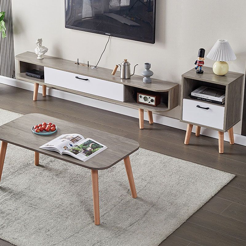 Wooden Media Console TV Stand Contemporary TV Media Stand with Door Clearhalo 'furn' 'furn_tv_stands_entertainment_centers' 'Furniture' 'Living Room Furniture' 'TV Stands & Entertainment Centers' 'TV Stands & Media Storage Furniture' 'tv_stands_entertainment_centers' 1200x1200_26bd4146-dd80-4048-8c67-440891621995