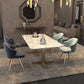 Mesa de comedor de lujo tradicional mesa de comedor rectangular de mármol blanco para casa