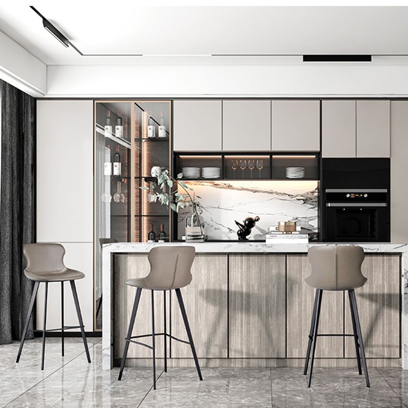 Moderne lederen barkruk lage rugvoetsteun tegenstoel voor Bristol