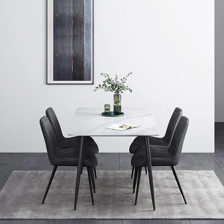 Industrieller Rechteckstein Tisch Standardhöhe Küchentisch mit 4 Beinen