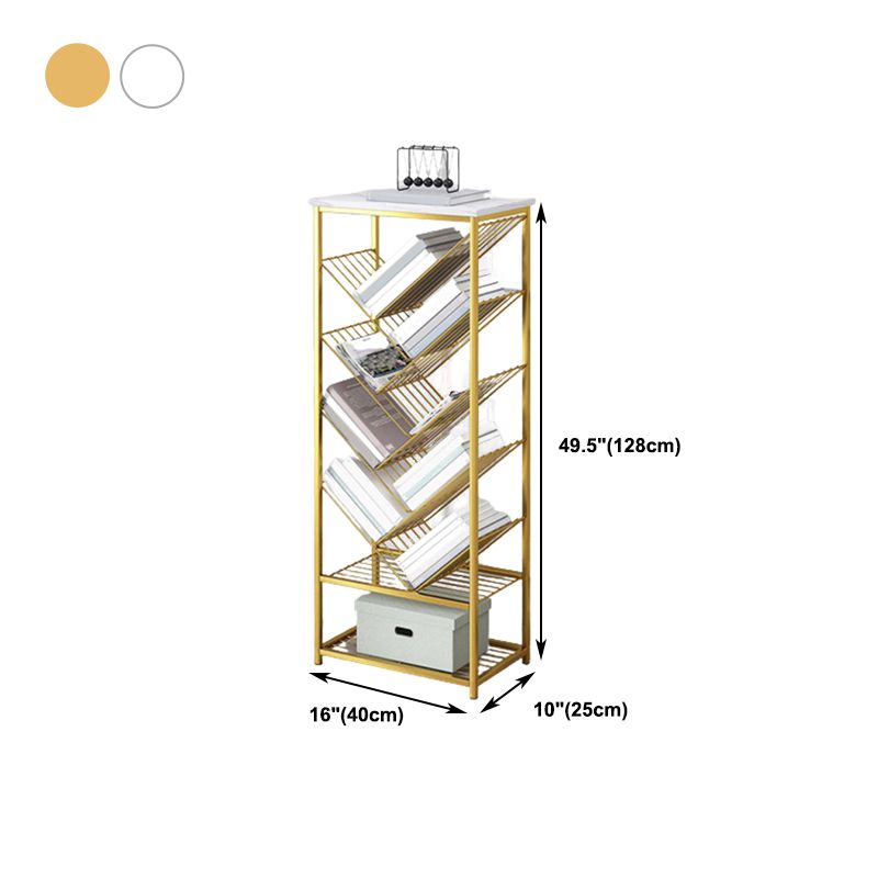 Modern Metal Book Shelf Home Open Back Bookcase with Shelves Clearhalo 'Bookcases' 'furn' 'furn_bookcases' 'Furniture' 'Office Furniture' 1200x1200_26c1494b-abca-47d8-aa14-b683f21fab35