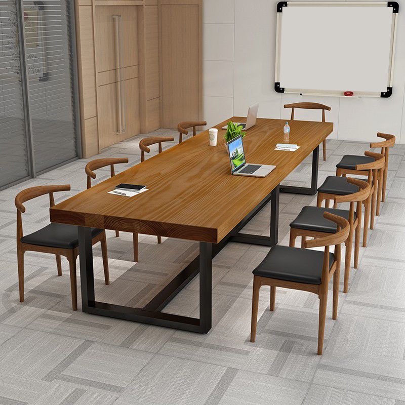 Bureau de bureau en bois massif moderne Base de traîneau 29.53 "Bureau d'écriture de haut