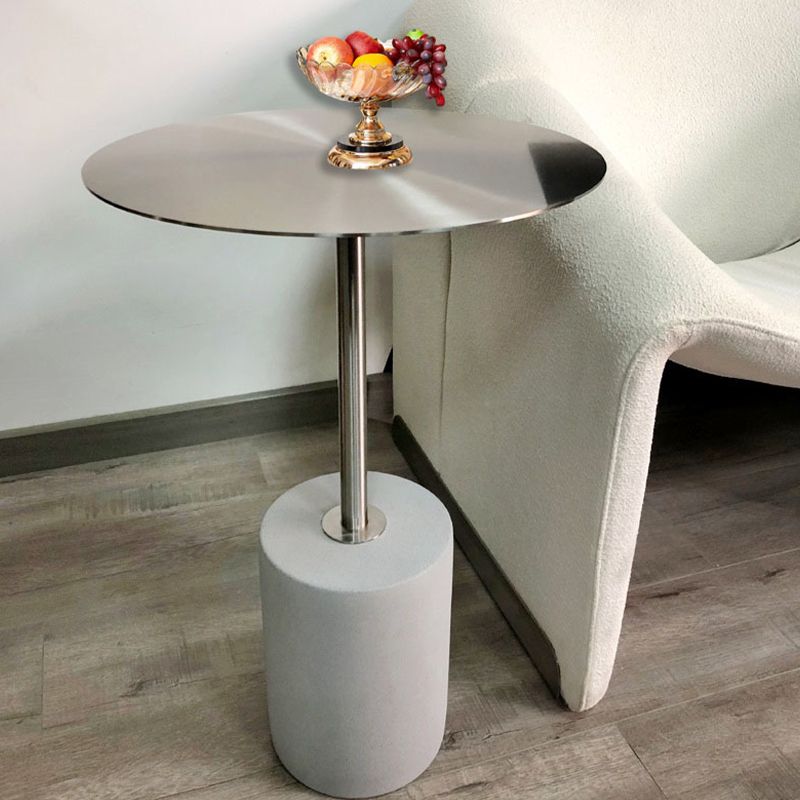 アイアンエンド表15.7 "灰色の長い世紀半ばの丸いサイドテーブル