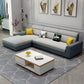 Sewn Pillow Back Square Tufted Sofa Modern Faux Leather Sofa & Chaise