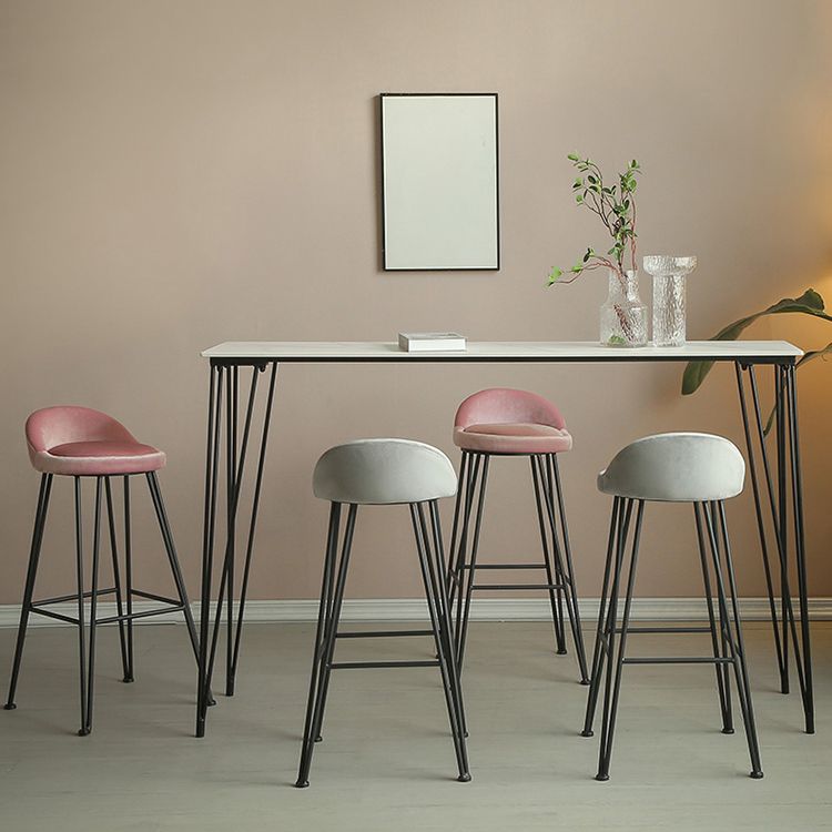 Industrial Black Iron Bar Table Faux Marble Rectangle Top 41.3"H Bistro Table with 4 Legs Clearhalo 'Bar Furniture' 'Bar Tables' 'bar_tables' 'furn' 'furn_bar_tables' 'Furniture' 'furniture_bar_tables' 'Kitchen & Dining Furniture' 1200x1200_26c40a32-1186-48cd-8075-d7a1de557f44