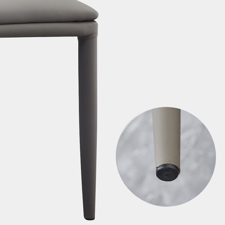 Contemporary Design Armless Solid Back Side Chairs Leather Dining Chairs for Home Clearhalo ' kitchen&dining_furn' 'Dining Chairs' 'Dining Tables & Seating' 'dining_chair' 'furn' 'furn_dining_chair' 'Furniture' 'furniture_dining_chair' 'Kitchen & Dining Furniture' 'kitchen' 1200x1200_26c42c02-baed-43c7-b664-f9963ee22523