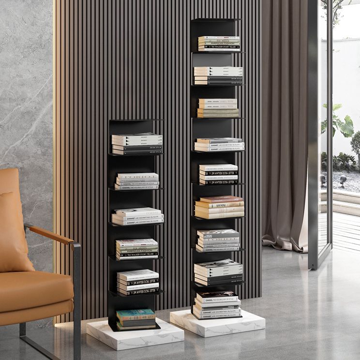 Geometric Metal Storage Bookcase Modern Home Office Bookshelf