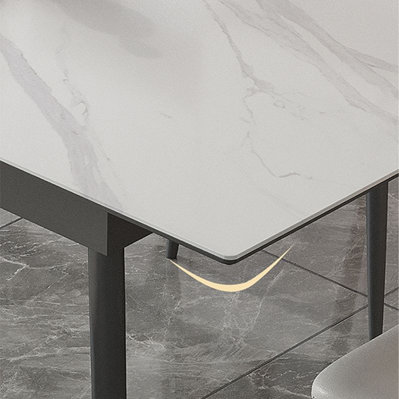 Table de cuisine en pierre fritrée moderne maison extensible table à manger