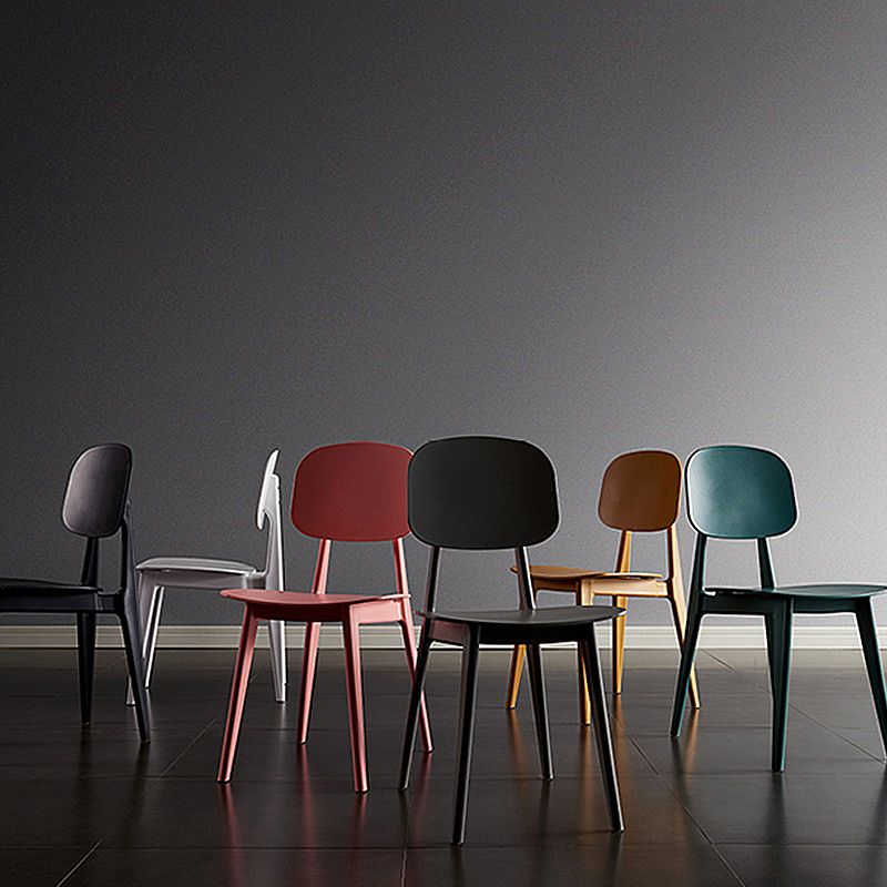 Scandinavian Plastic Armless Dining Chairs Open Back Side Chair (Set of 4) Clearhalo ' kitchen&dining_furn' 'Dining Chairs' 'Dining Tables & Seating' 'dining_chair' 'furn' 'furn_dining_chair' 'Furniture' 'furniture_dining_chair' 'Kitchen & Dining Furniture' 'kitchen' 1200x1200_26c6cf52-e916-4009-ba98-c88c7e7f8d2a