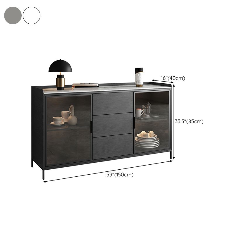Tavolo a buffet in pietra moderna scheda laterale in stile moderno con cassetti e armadi