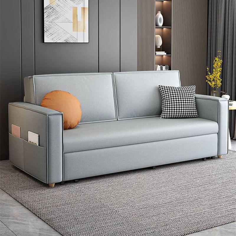Scandinavian Sofa Bed Faux Leather Sleeper Sofa with Storage Clearhalo 'furn' 'furn_futons' 'Furniture' 'Futons & Daybeds' 'Futons' 'Living Room Furniture' 1200x1200_26cb28bb-19bb-498e-acd6-488f2036633f