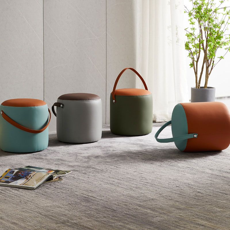 POUF OTTOMANO DE POUF OTTOMANO Capazonado de cuero Genuino