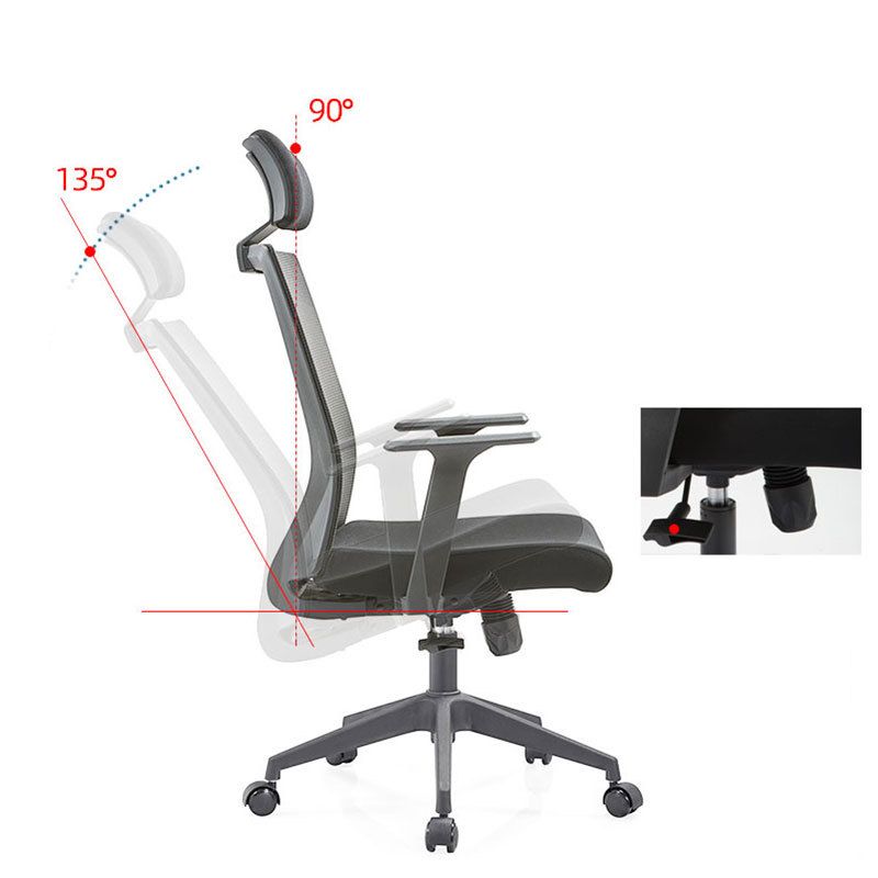 Modern Fixed Arms Chair with Wheels Mid-back Task Chair Mesh Desk Chair Clearhalo 'furn' 'furn_office_chair' 'Furniture' 'Office Chairs' 'Office Furniture' 'office_chair' 1200x1200_26cc267f-c2e4-4b9c-9140-80c33a61aca0