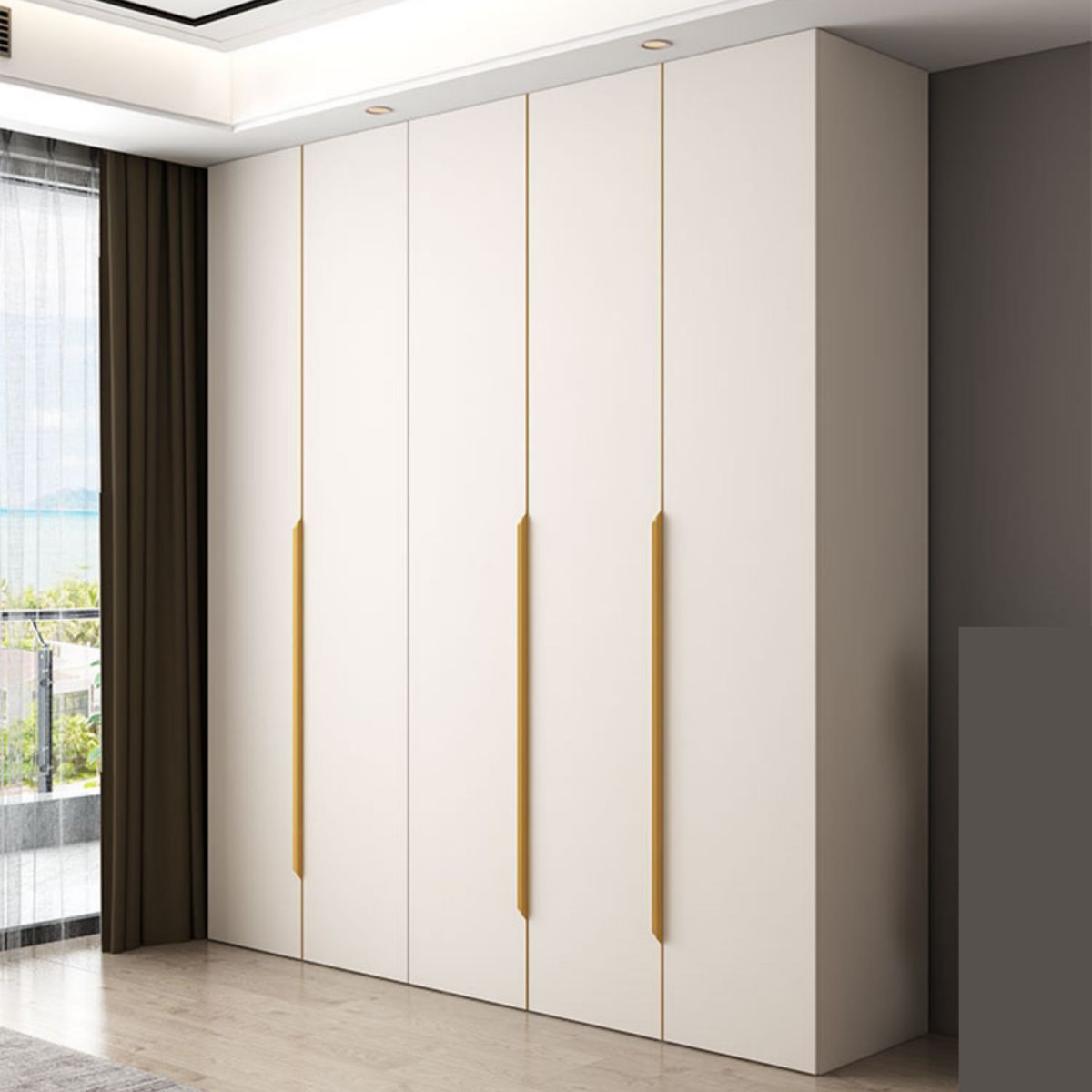 Hinged Wardrobe Closet White Engineered Wood Wardrobe Armoire Clearhalo 'Armoires & Wardrobes' 'armoires_wardrobes' 'Bedroom Furniture' 'furn' 'furn_armoires_wardrobes' 'Furniture' 1200x1200_26cc3135-0fa2-4c95-b5d0-edd5ce9e41f1