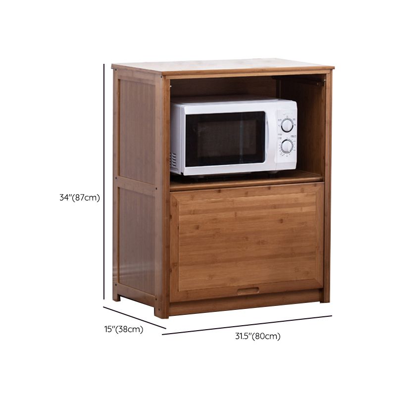 Mid Century Modern  Rectangle Cabinet Brown Accent Cabinet with Doors in Solid Wood