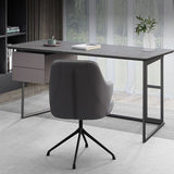 Industrial 2-Drawer Office Desk Rectangular Writing Desk with Sled Base