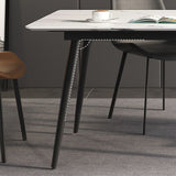 Contemporary Modern Rectangle Stone Table 4 Legs Dinner Room Table Clearhalo ' dining_table' 'Dining Tables & Seating' 'Dining Tables' 'furn' 'furn_dining_table' 'Furniture' 'furniture_dining_table' 'Kitchen & Dining Furniture' 'kitchen&dining_furn' 'kitchen' 'kitchen_dining_table' 1200x1200_26cfabea-a6d0-467c-80ae-7171c577eaa9